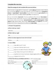 English Worksheet: Present simple 