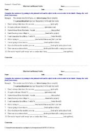 English Worksheet: Mini - tests on phrasal verbs