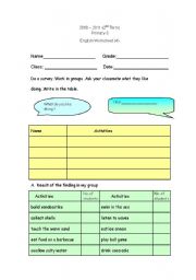 English worksheet: Do a survey 