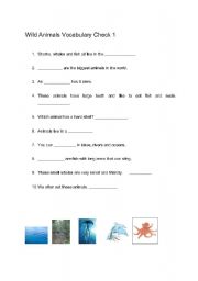 English Worksheet: Wild Animal Vocabulary Check