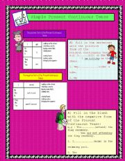 English Worksheet: present continuous tense