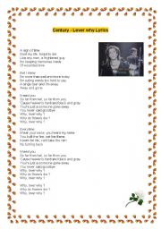 English worksheet: Lover Why by Ceintury