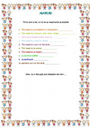 English Worksheet: Reading - madlib 