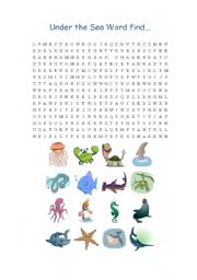 English Worksheet: Under the Sea Word Find