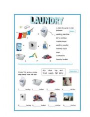 English Worksheet: Laundry
