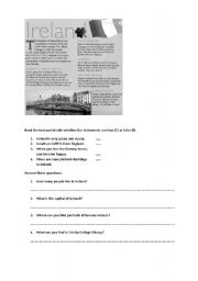 English Worksheet: Reading about Ireland