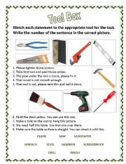 English Worksheet: Tool Box : Vocabulary