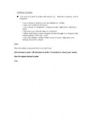 English worksheet: Writing to Describe Task