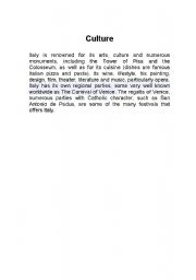 English Worksheet: Culture