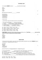 English worksheet: TEST FOR HIGH SCHOOL STUDENTS 2