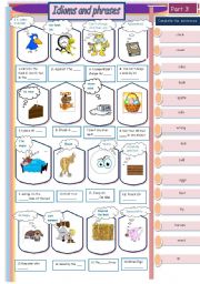 English Worksheet: Idioms  and phrases- part    3/ 6