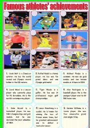 English Worksheet: Famous athletess achievements-cartoon