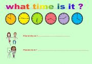 English worksheet: what time is it?