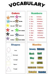 Colors, Numbers, Shapes and Months