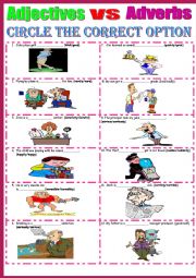 English Worksheet: Adverbs vs Adjectives