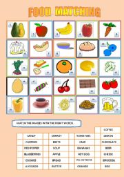 English Worksheet: FOOD MATCHING