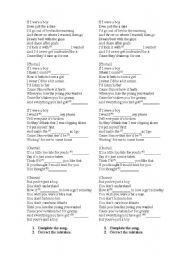 English Worksheet: If I were a boy - Beyonc