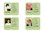 Famous Japanese Celebrity Profile Mini-biography Cards 1
