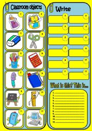 English Worksheet: CLASSROOM OBJECTS