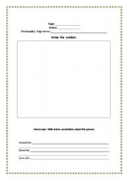 English Worksheet: Horoscopes Poster Template