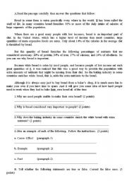 English Worksheet: Bread