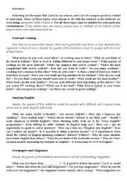 English Worksheet: Speaking Topics