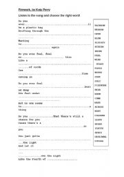 English worksheet: Firework by Katy Perry