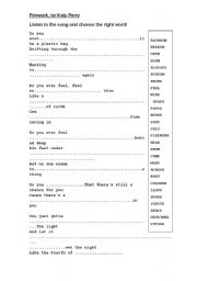 English Worksheet: Firework by Katy Perry
