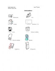 English worksheet: electrical devices