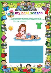 English Worksheet:   summer my best season