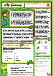 English Worksheet: My Granny - Part One