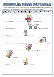 English worksheet: Irregular verbs pictogram