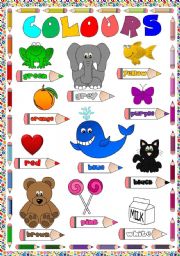 English Worksheet: COLOURS - POSTER