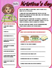 English Worksheet: 1/kristinas day