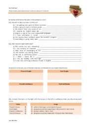 English Worksheet: Present simple, past simple, present continuous and past continuous.