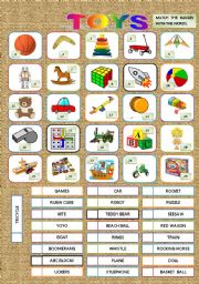 English Worksheet: TOYS MATCHING