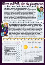 English Worksheet: Oliver and Polly visit the planetarium