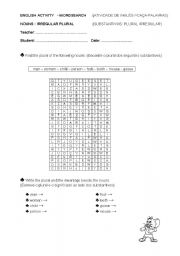 English Worksheet: Irregular plural wordsearch