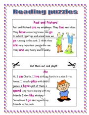 English Worksheet: Reading puzzles 2