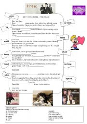 English Worksheet: hey soul sister by train