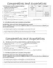 English Worksheet: Comparatives and superlatives