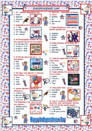 English Worksheet: Independence Day Quiz - with answers