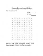 English worksheet: I want some chicken 