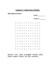 English Worksheet: I want some chicken 