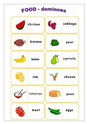 English Worksheet: FOOD dominoes