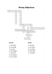 English Worksheet: Strong Adjectives Crossword