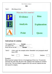 English worksheet: PEA activities