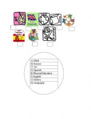 English worksheet: School Subjects