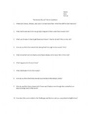 English worksheet: Homeward Bound Questions