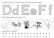 English Worksheet: Treac D to F